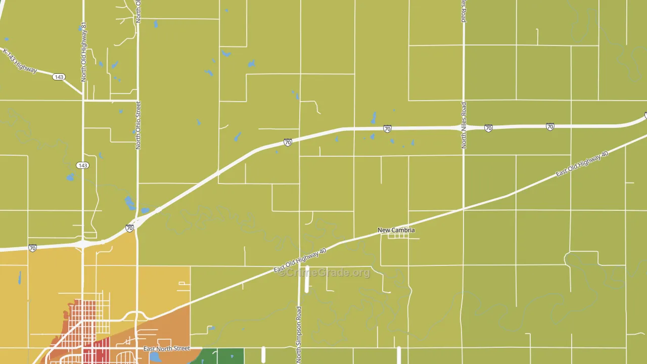 New Cambria, KS Map of Vandalism Rates