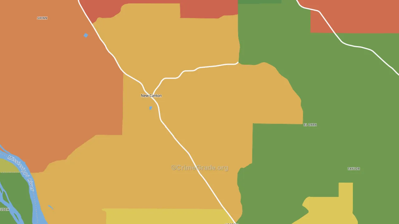 New Canton, IL Map of Vandalism Rates
