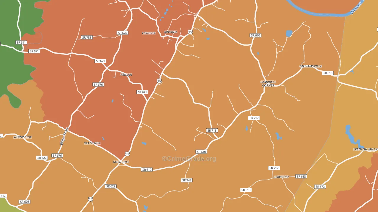 New Canton, VA Map of Vandalism Rates