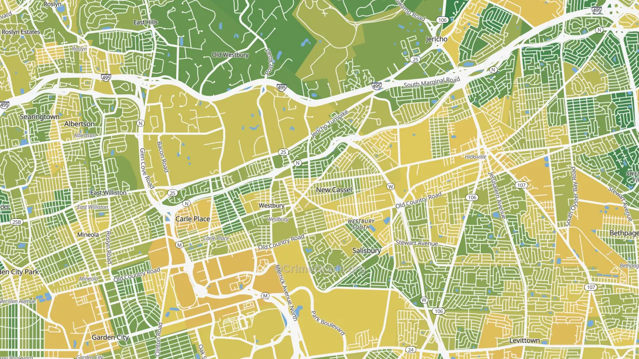 New Cassel, NY Map of Vandalism Rates