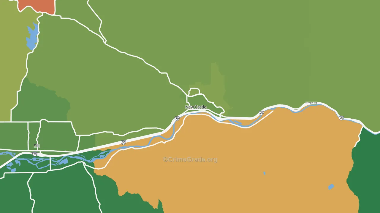 New Castle, CO Map of Vandalism Rates