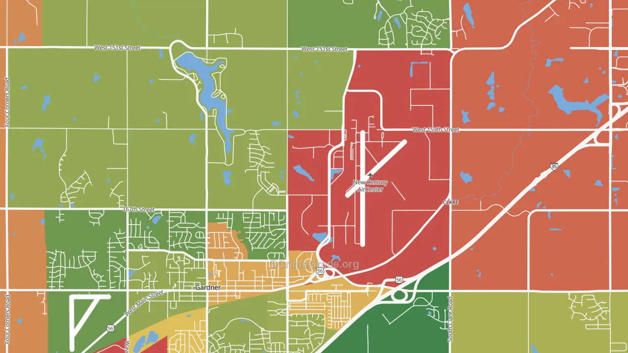 New Century, KS Map of Vandalism Rates