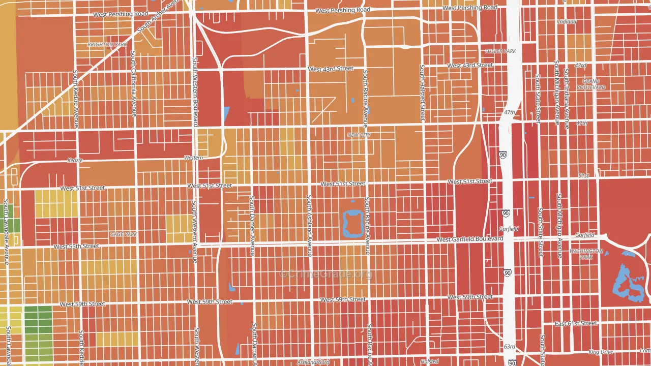 New City, Chicago, IL Map of Vandalism Rates