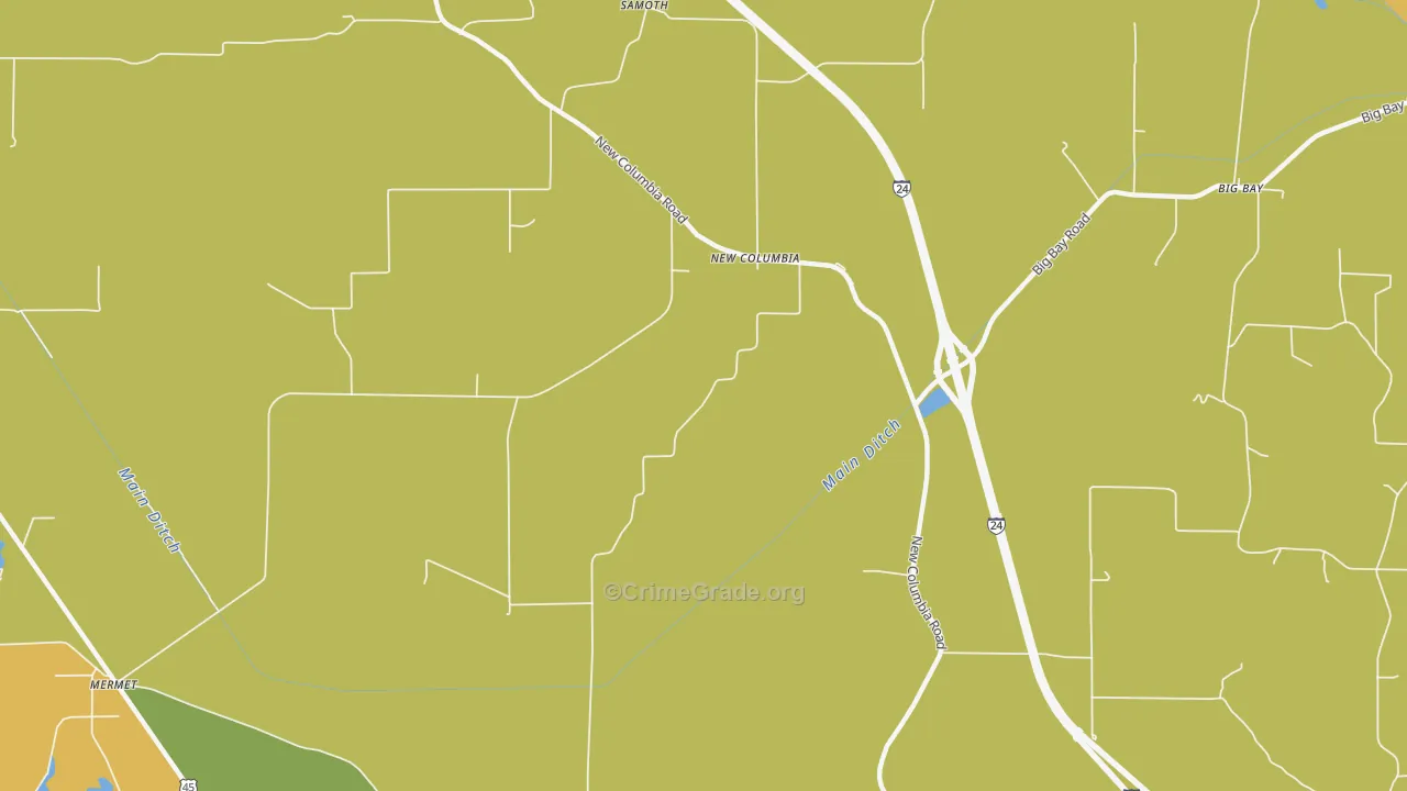 New Columbia, IL Map of Vandalism Rates
