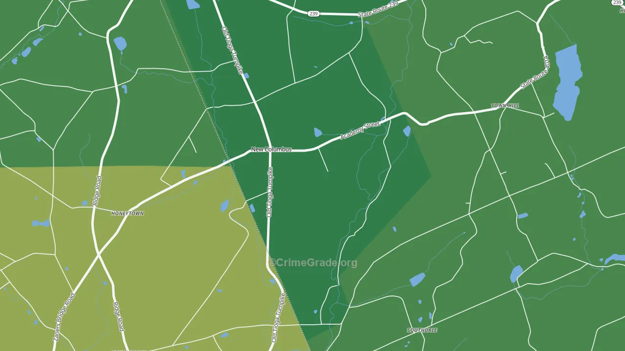 New Columbus, PA Map of Vandalism Rates