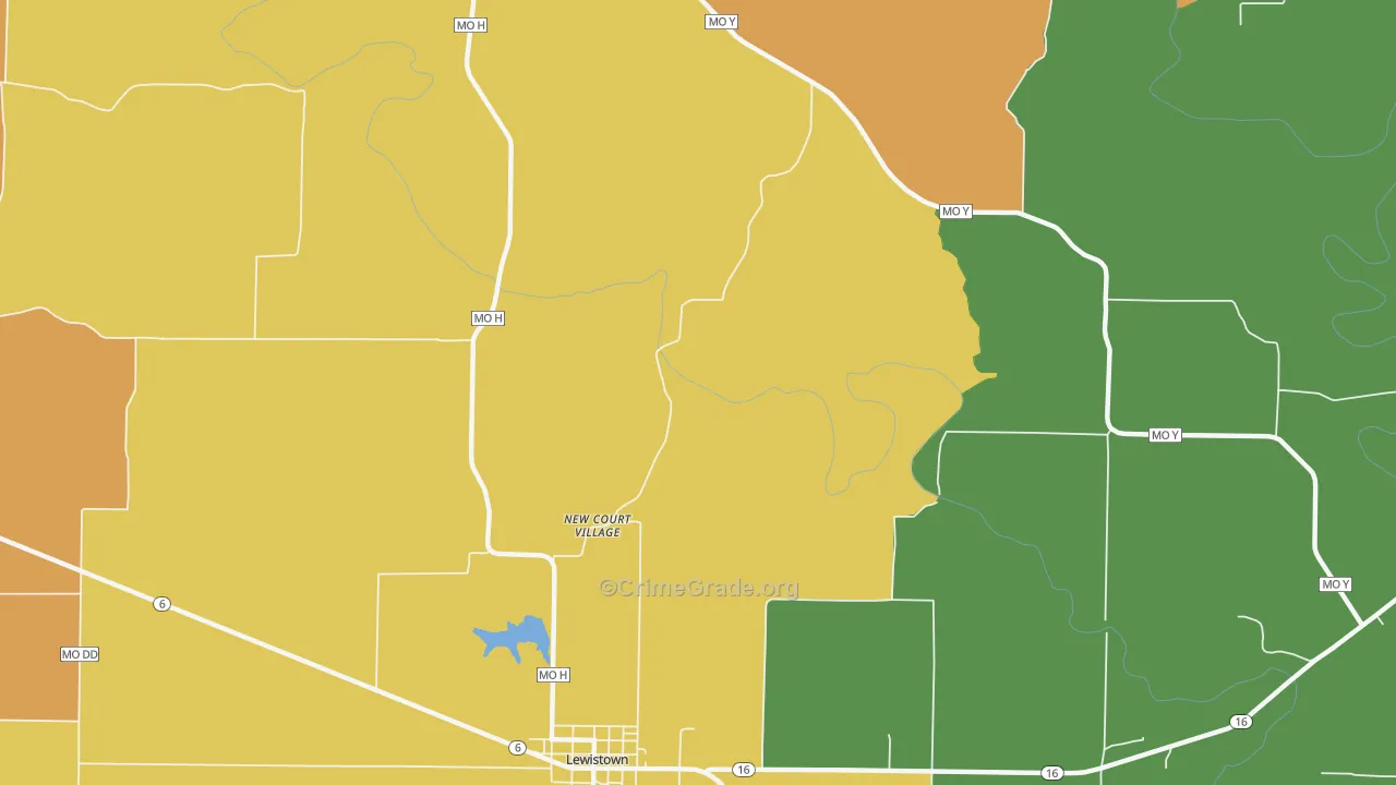 New Court Village, MO Map of Vandalism Rates