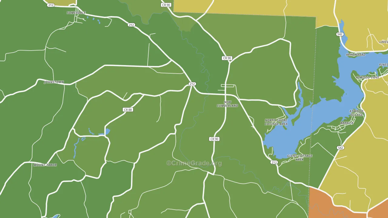 New Cumberland, OH Map of Vandalism Rates