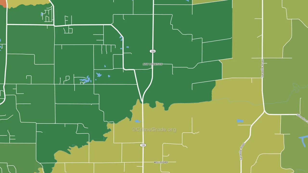 New Dennison, IL Map of Vandalism Rates