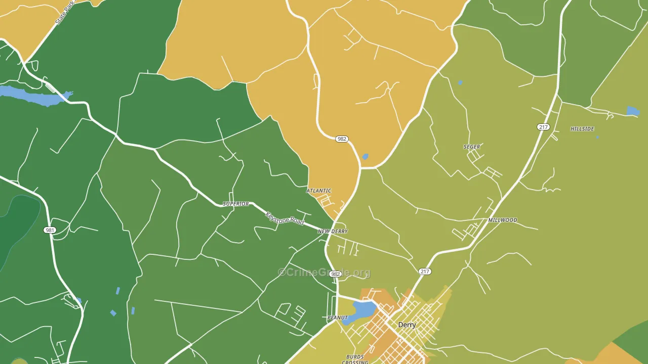 New Derry, PA Map of Vandalism Rates