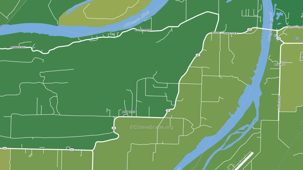 New Dixie, AR Map of Vandalism Rates