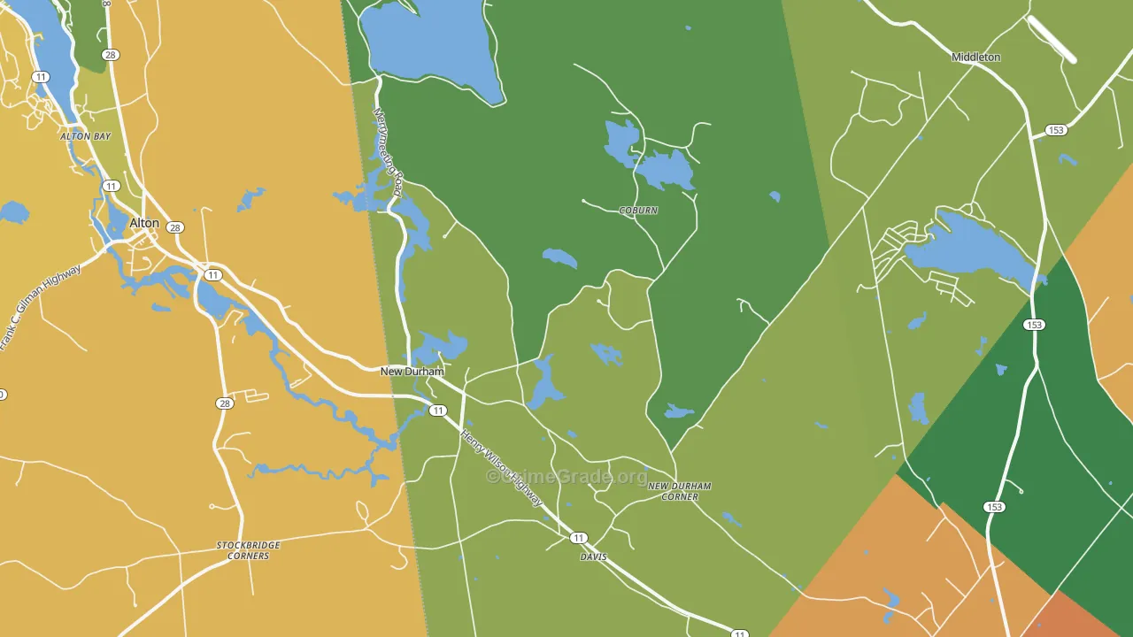 New Durham, NH Map of Vandalism Rates