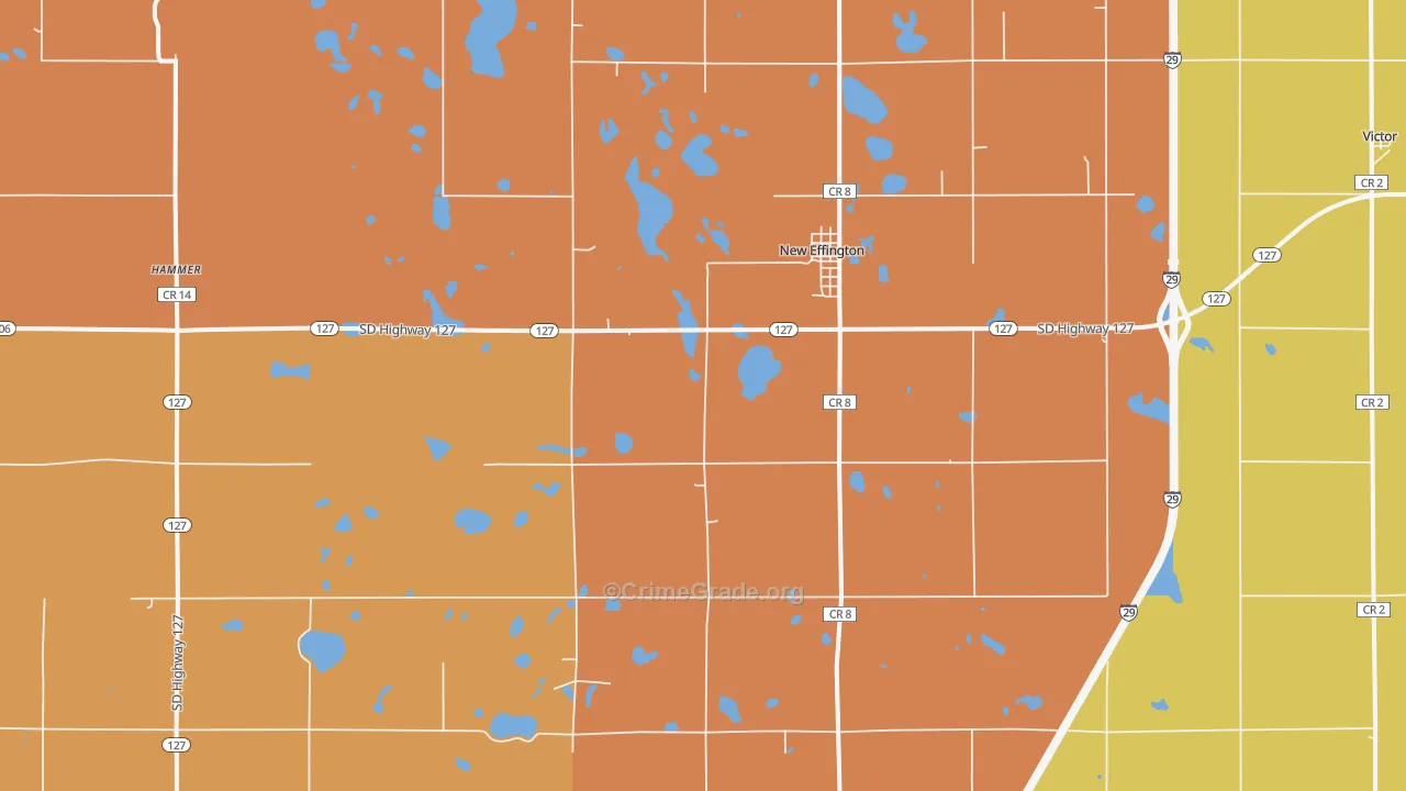 New Effington, SD Map of Vandalism Rates
