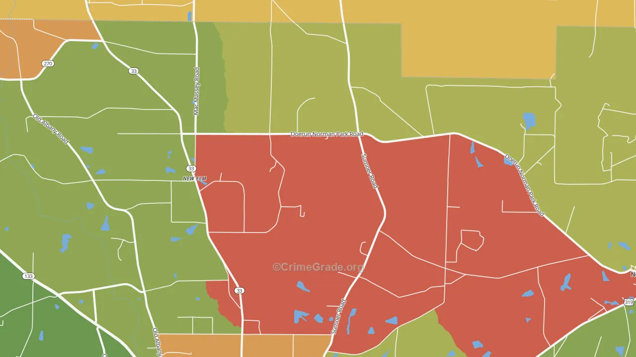 New Elm, GA Map of Vandalism Rates
