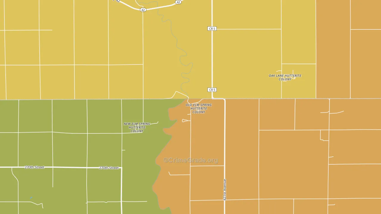 New Elm Springs Colony, SD Map of Vandalism Rates