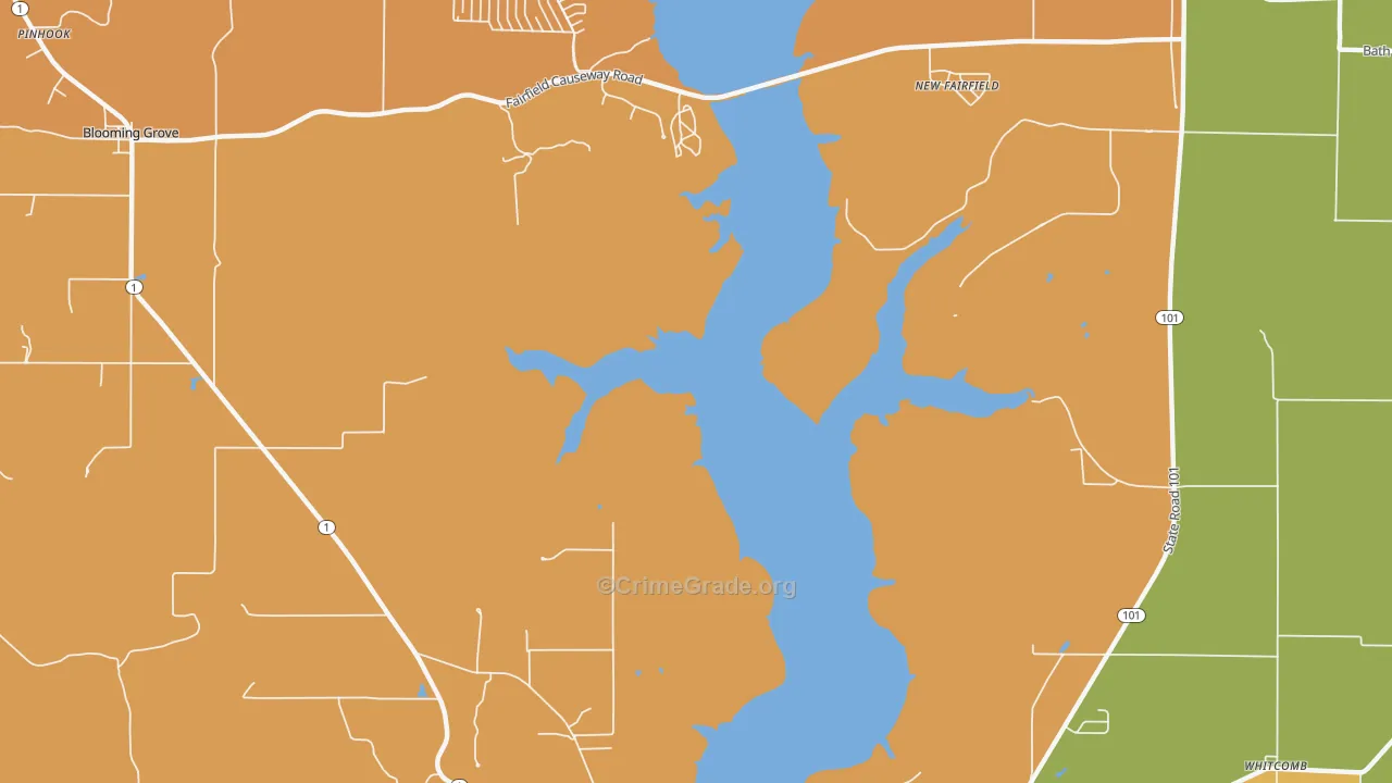 New Fairfield, IN Map of Vandalism Rates