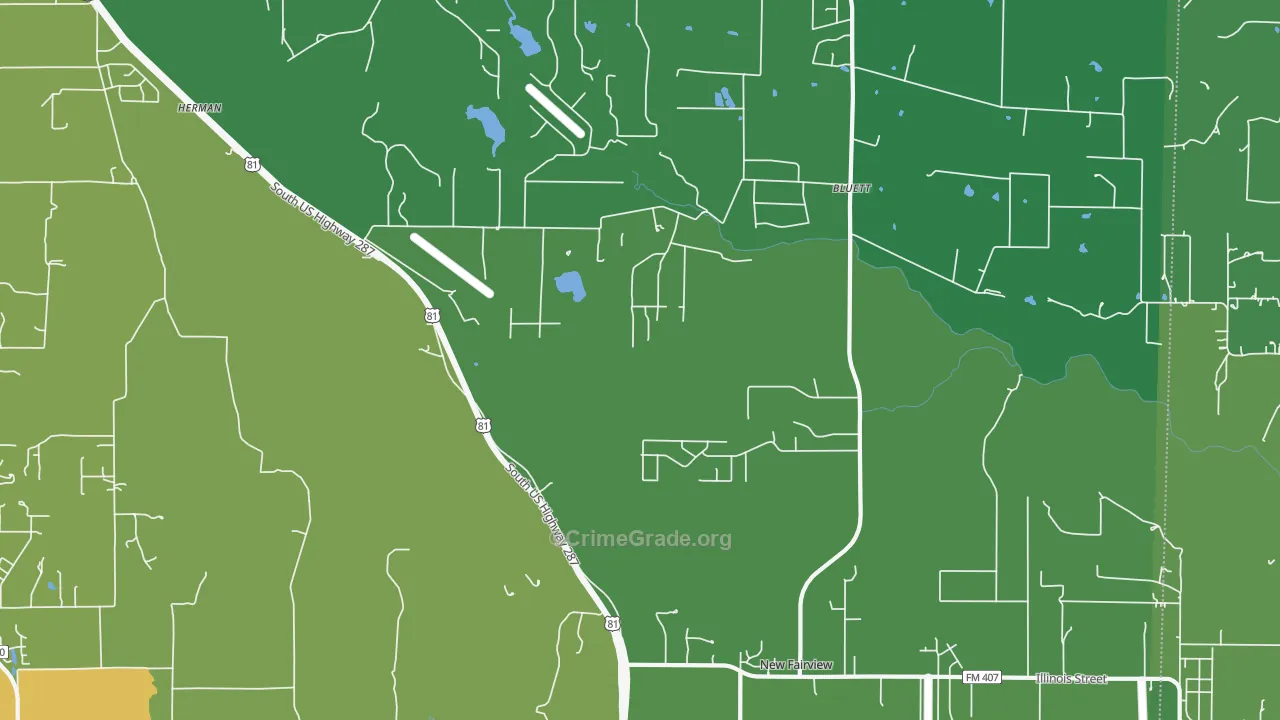 New Fairview, TX Map of Vandalism Rates