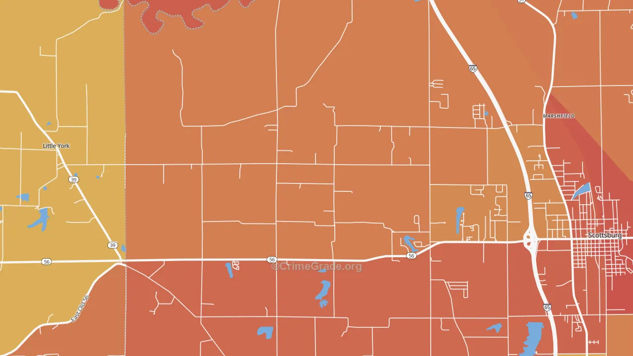 New Frankfort, IN Map of Vandalism Rates