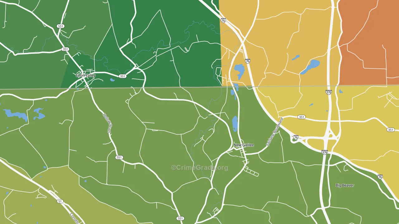 New Galilee, PA Map of Vandalism Rates