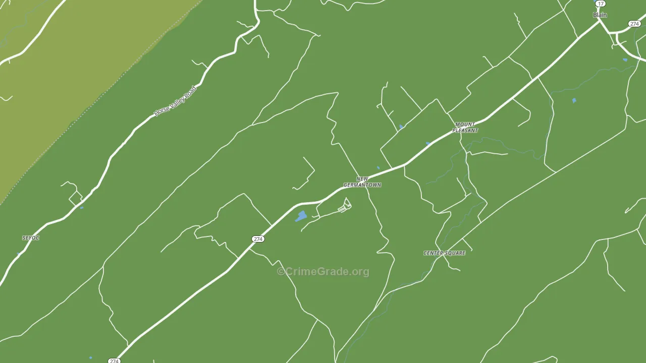 New Germantown, PA Map of Vandalism Rates