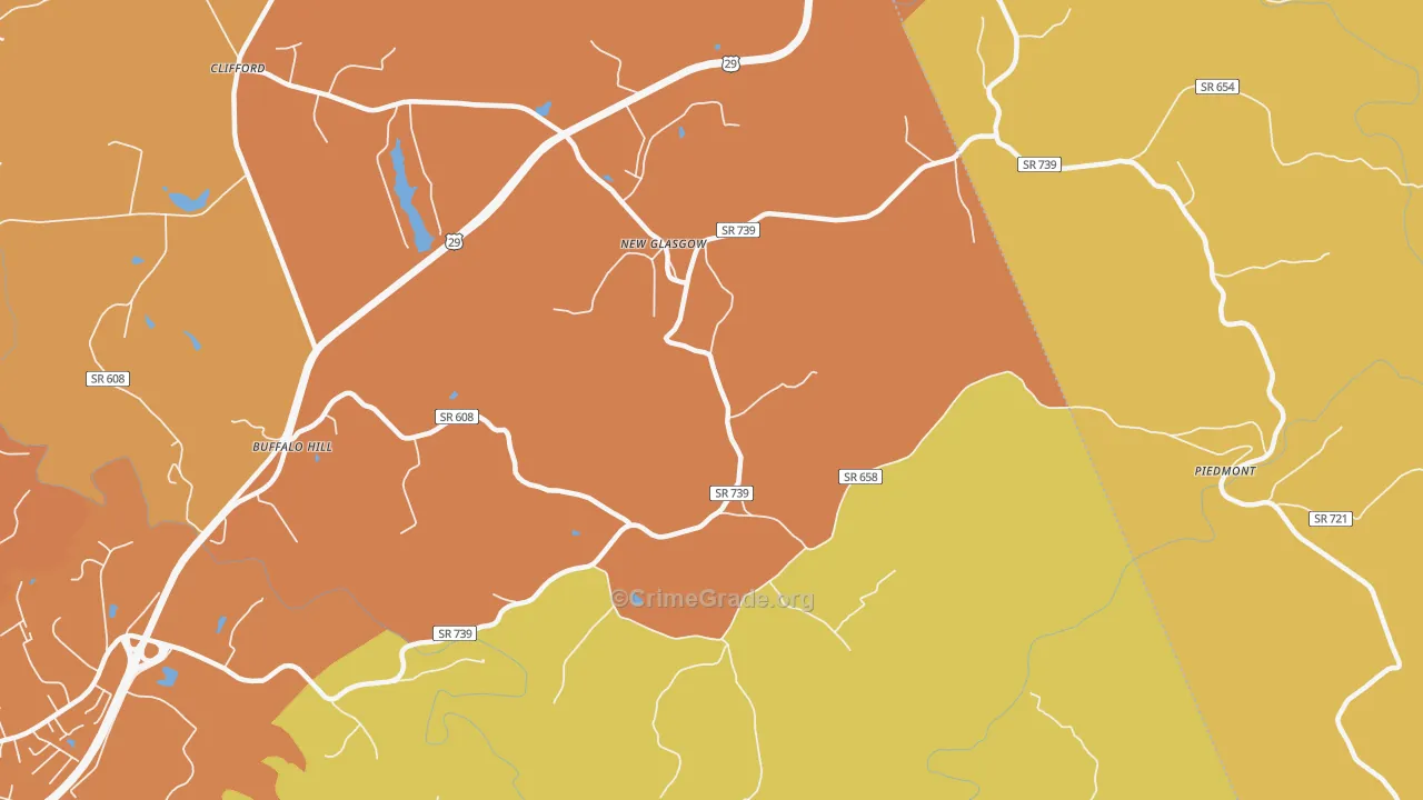 New Glasgow, VA Map of Vandalism Rates