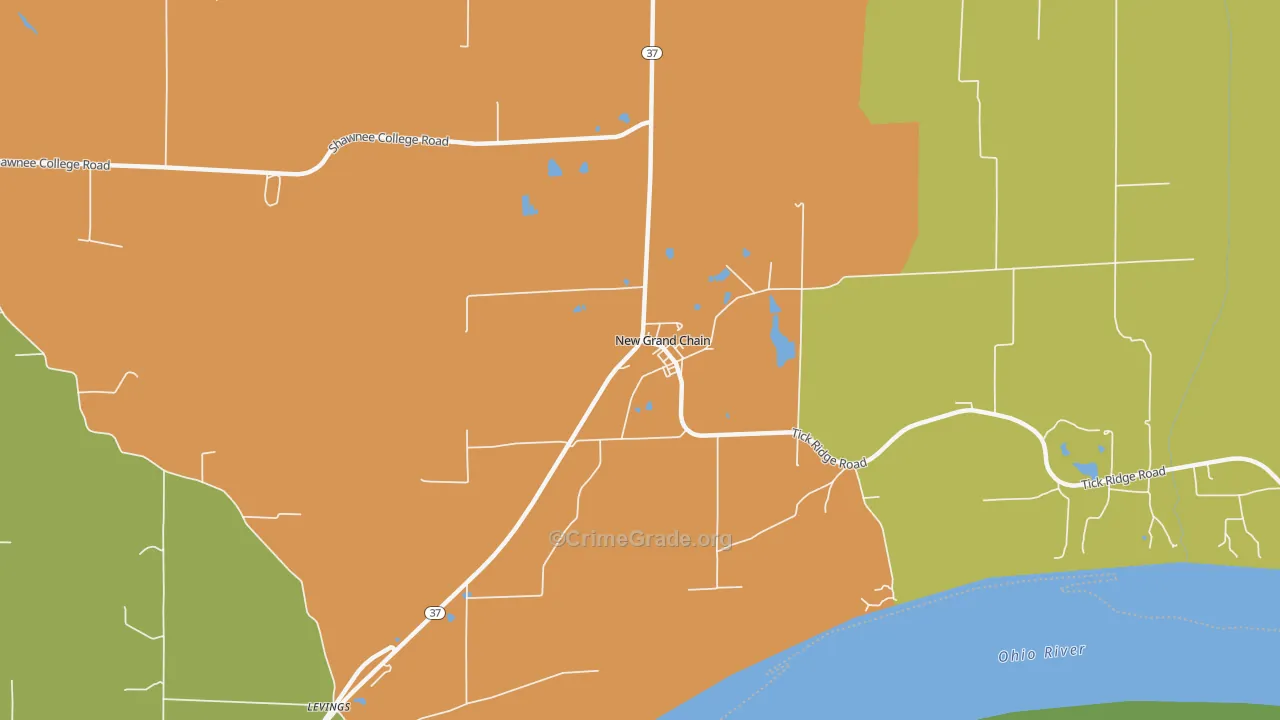 New Grand Chain, IL Map of Vandalism Rates