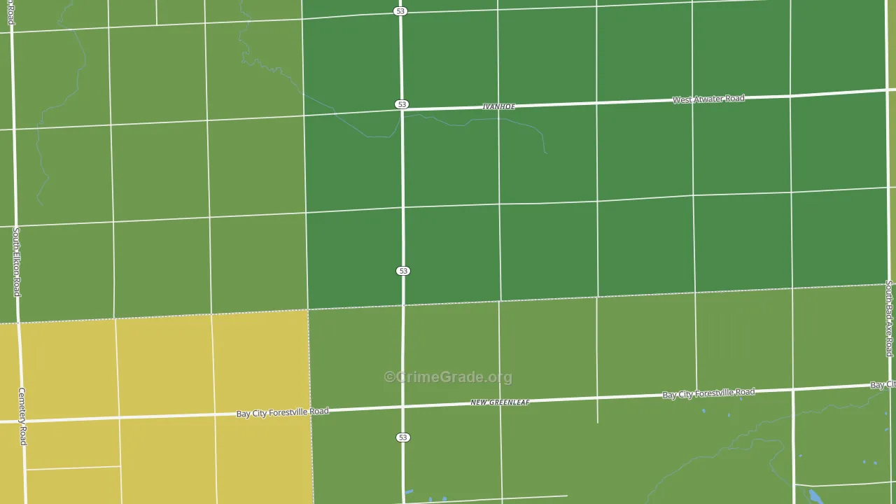 New Greenleaf, MI Map of Vandalism Rates