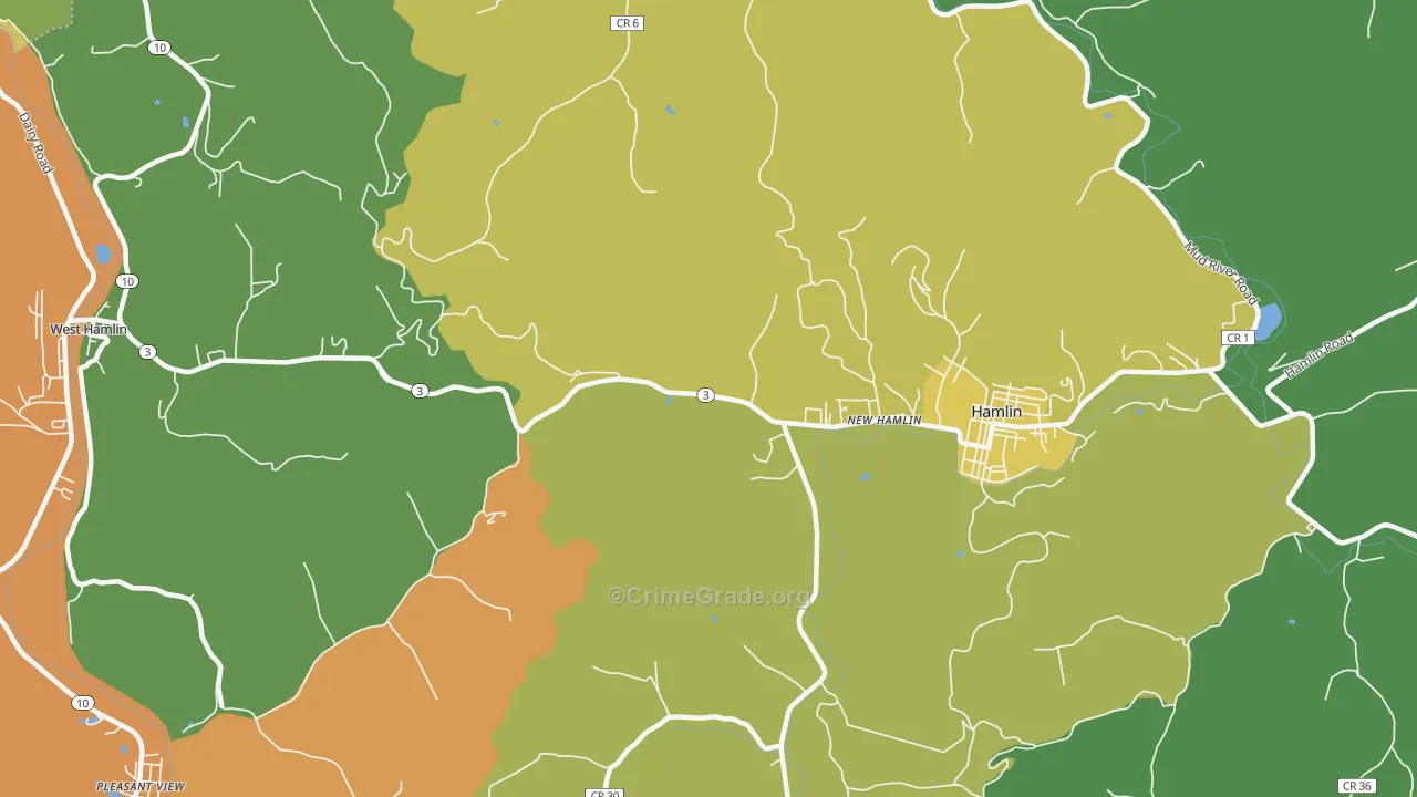 New Hamlin, WV Map of Vandalism Rates