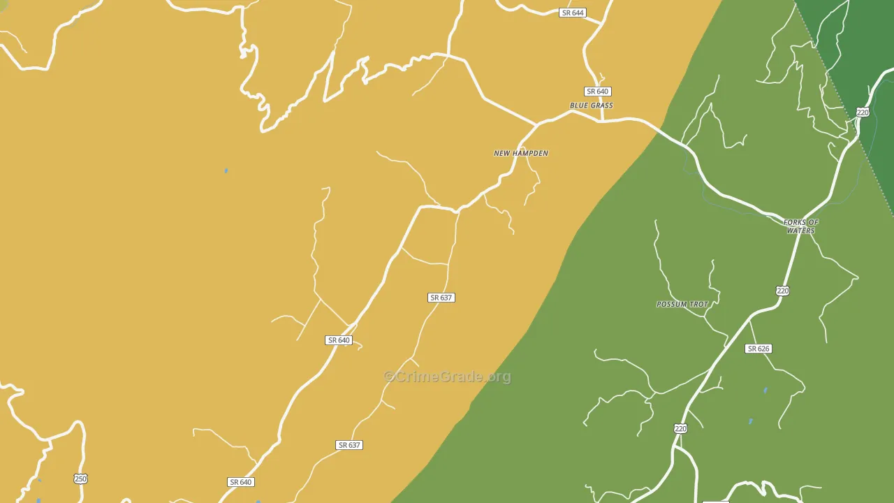 New Hampden, VA Map of Vandalism Rates