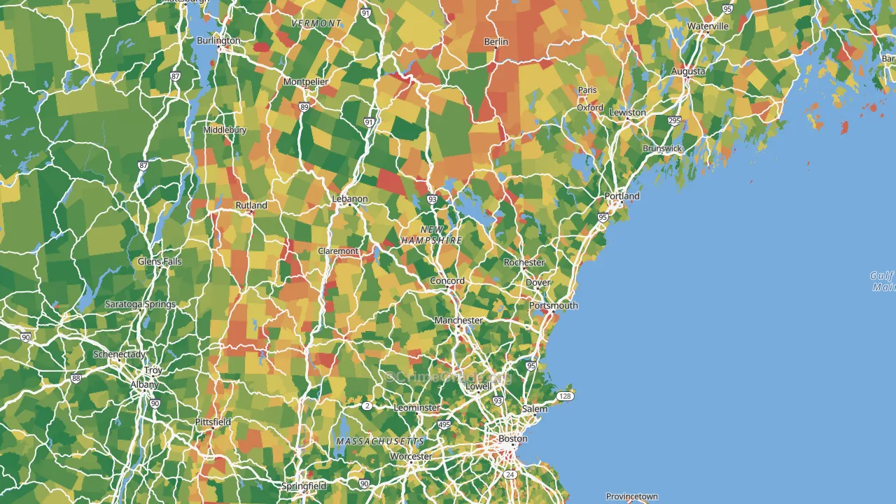 New Hampshire Map of Vandalism Rates
