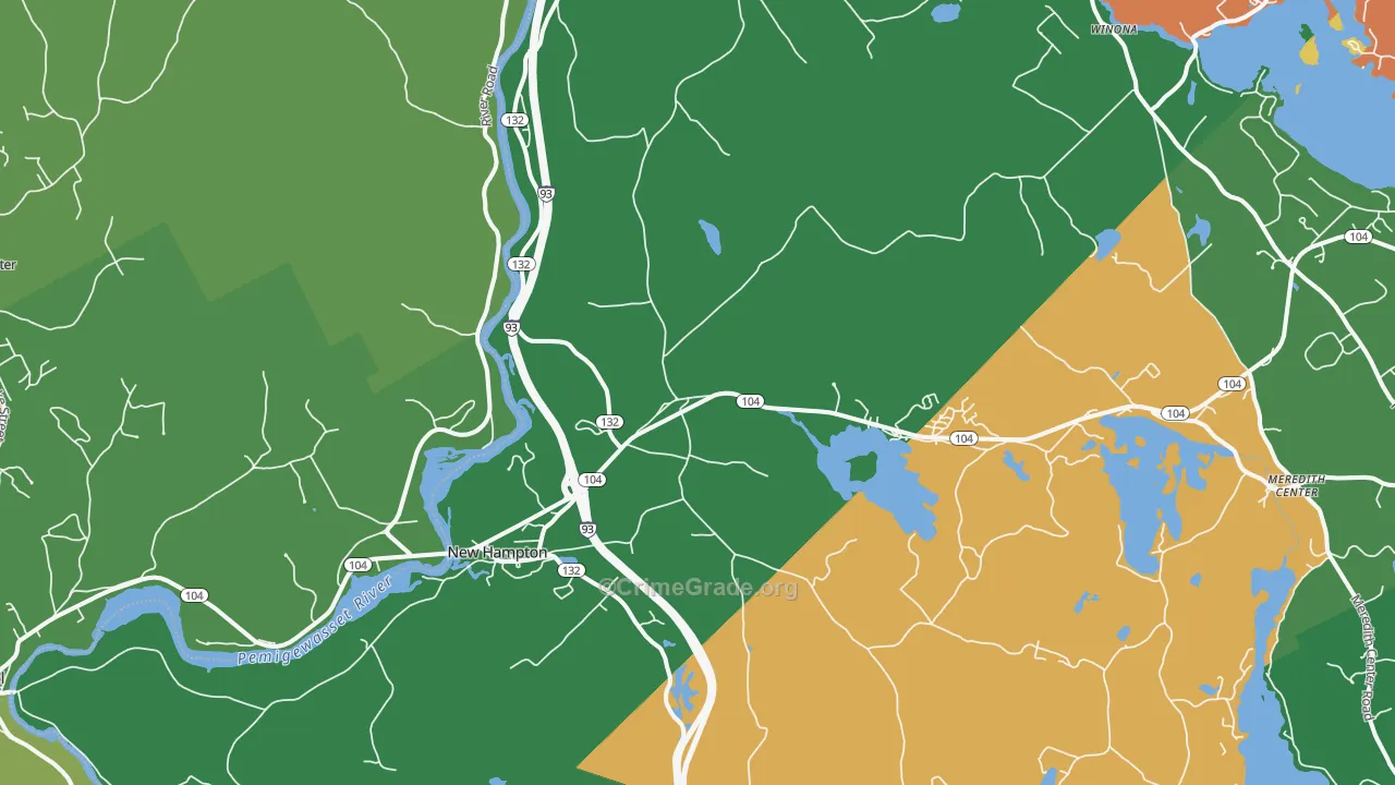New Hampton, NH Map of Vandalism Rates