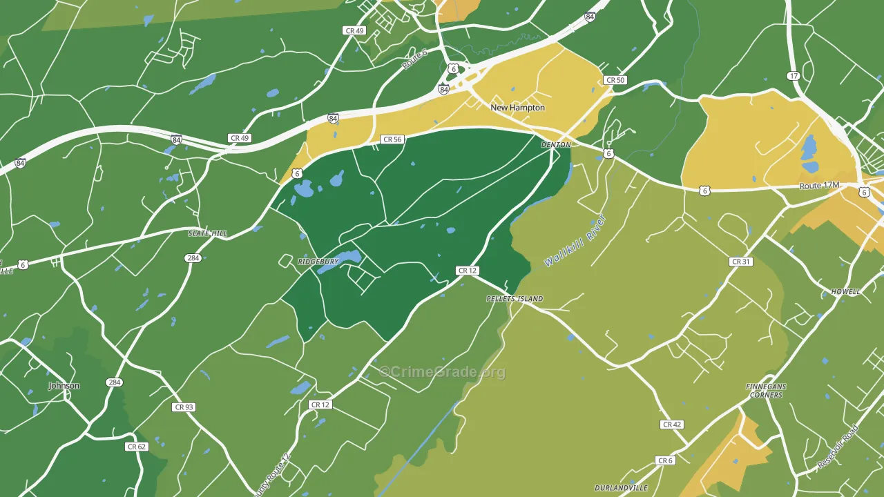 New Hampton, NY Map of Vandalism Rates