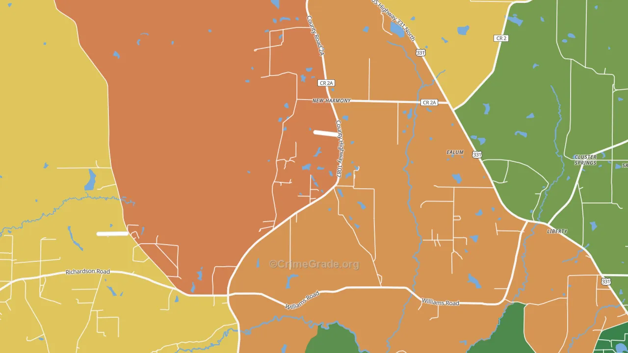 New Harmony, FL Map of Vandalism Rates