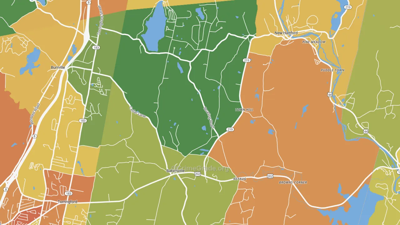 New Hartford, CT Map of Vandalism Rates