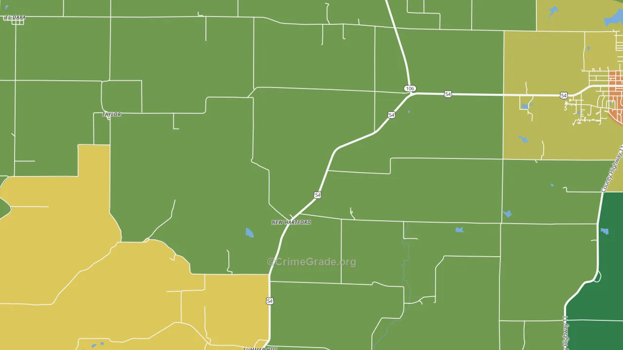 New Hartford, IL Map of Vandalism Rates