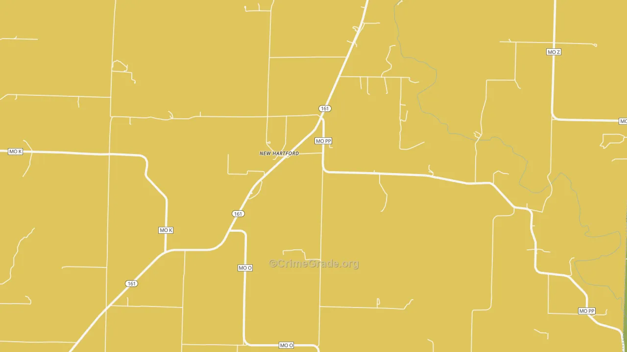 New Hartford, MO Map of Vandalism Rates