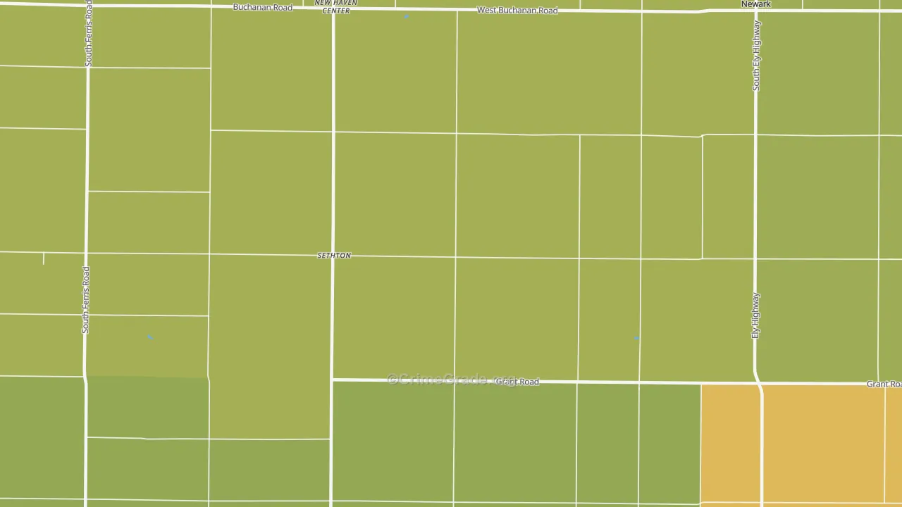 New Haven Center, MI Map of Vandalism Rates
