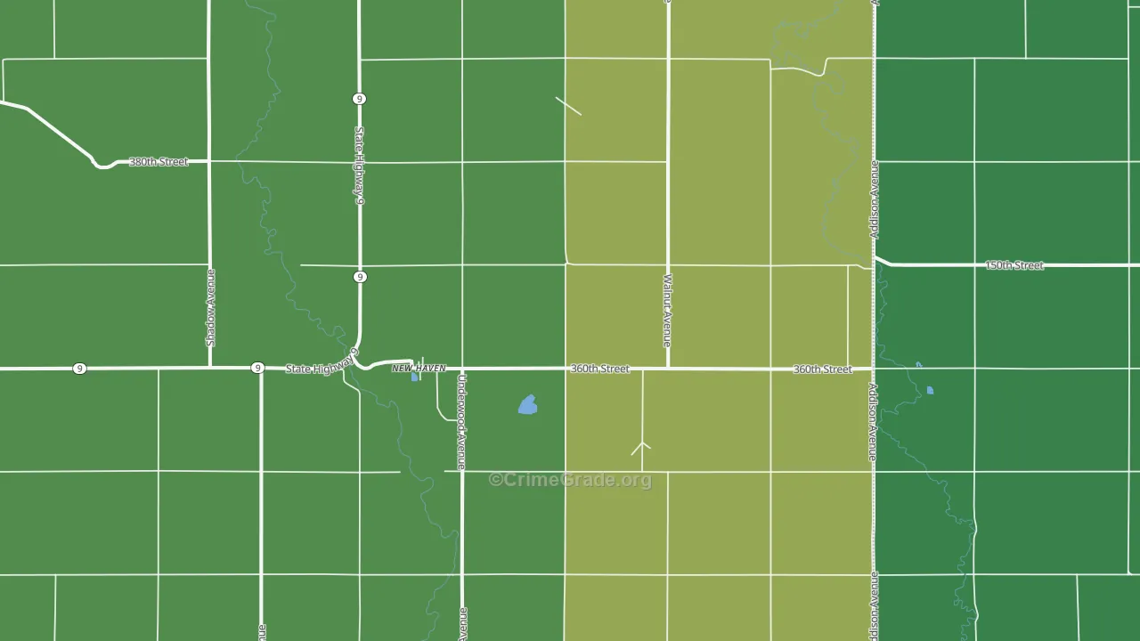 New Haven, IA Map of Vandalism Rates