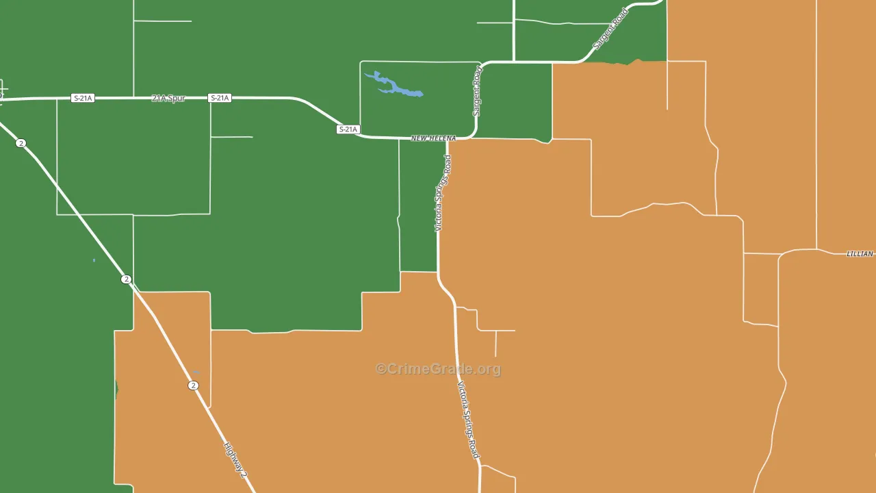New Helena, NE Map of Vandalism Rates