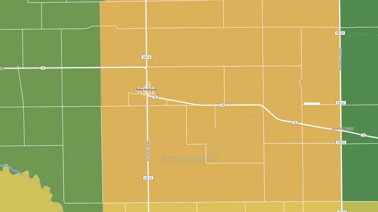 New Holland, IL Map of Vandalism Rates