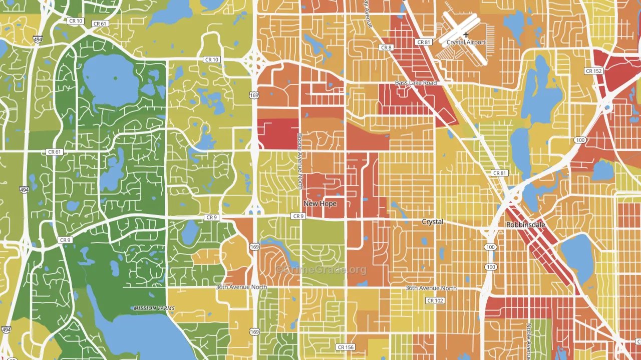 New Hope, MN Map of Vandalism Rates