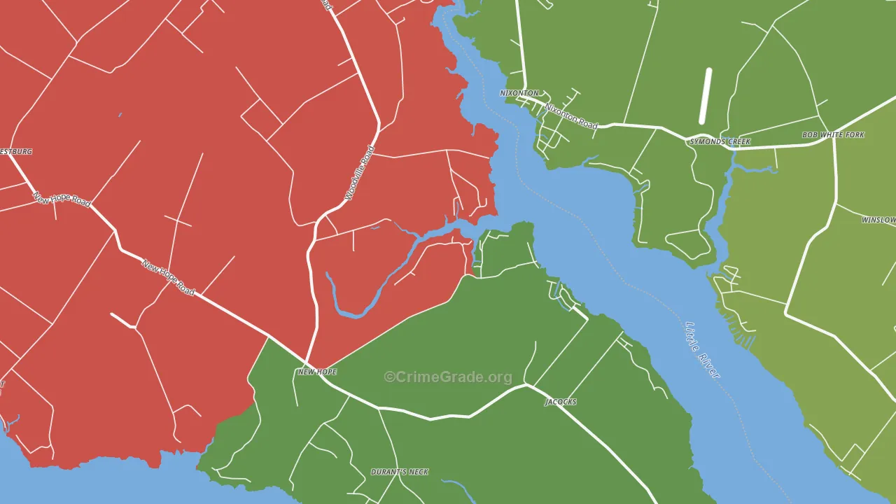 New Hope, NC Map of Vandalism Rates