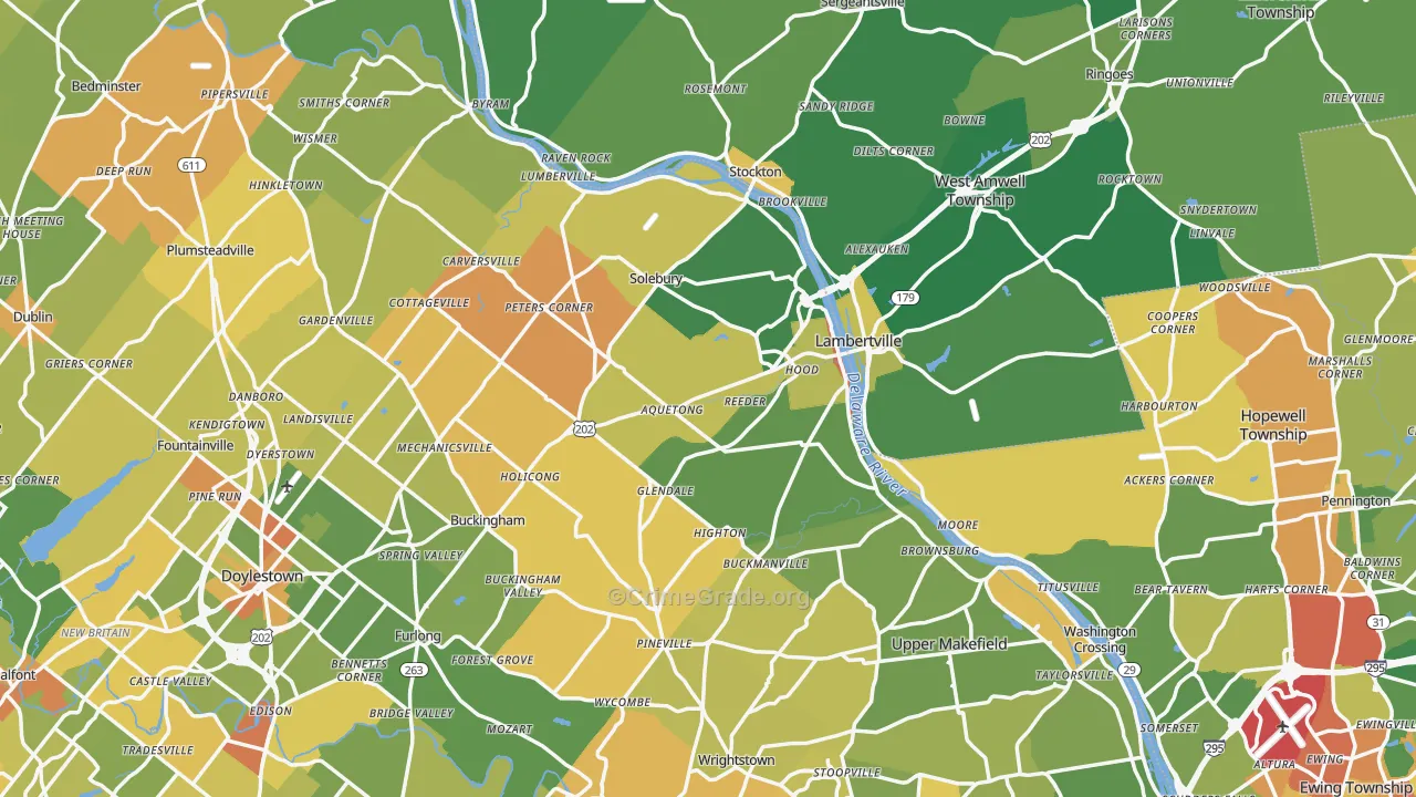 New Hope, PA Map of Vandalism Rates