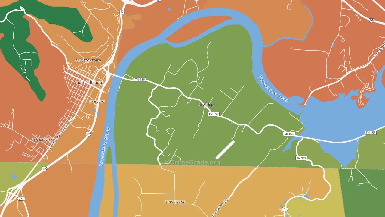 New Hope, TN Map of Vandalism Rates