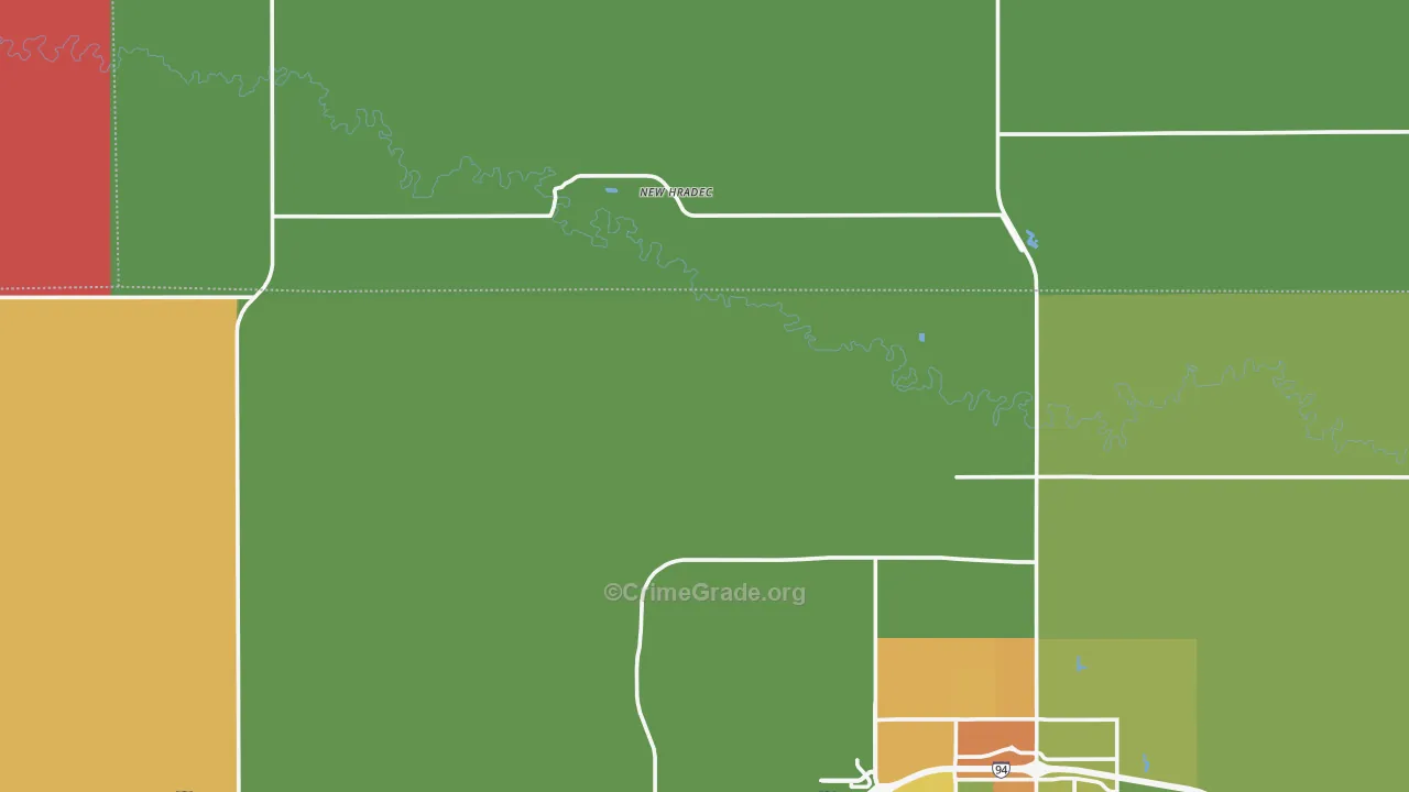 New Hradec, ND Map of Vandalism Rates