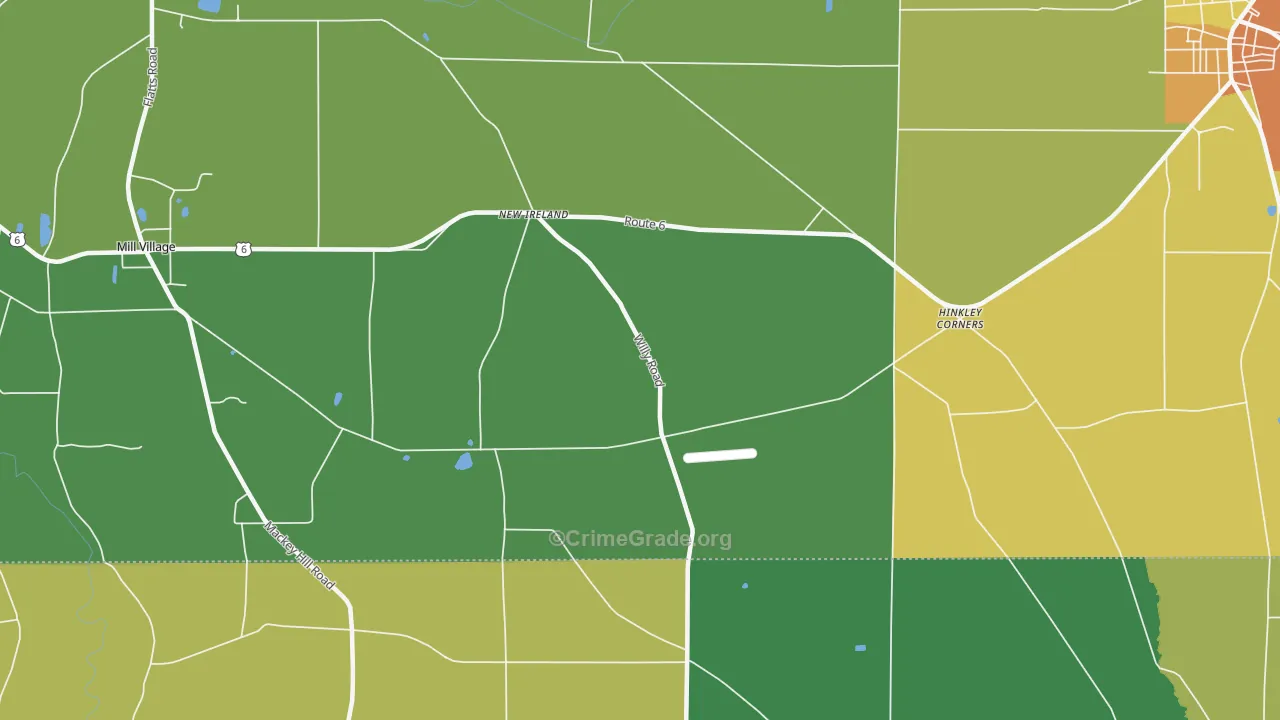 New Ireland, PA Map of Vandalism Rates