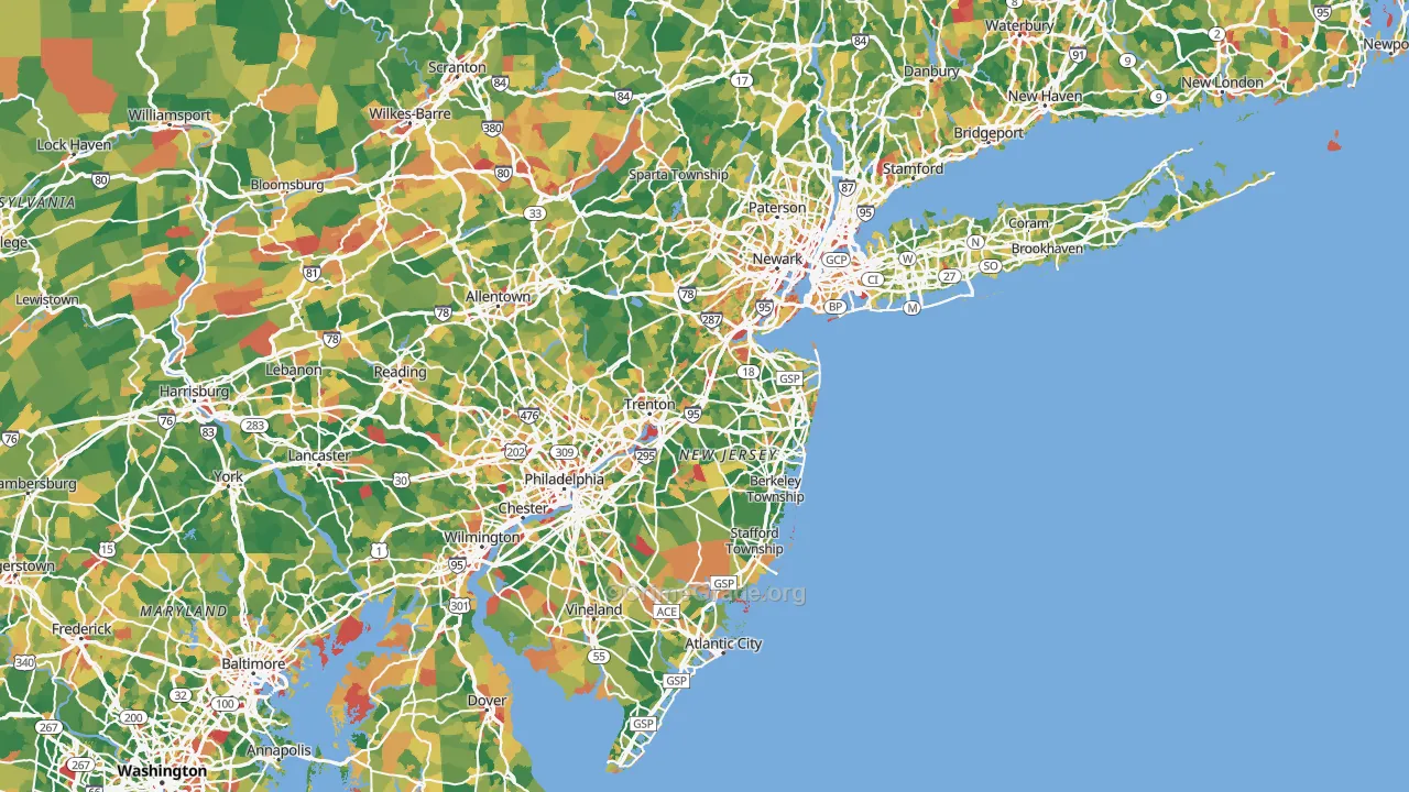 New Jersey Map of Vandalism Rates