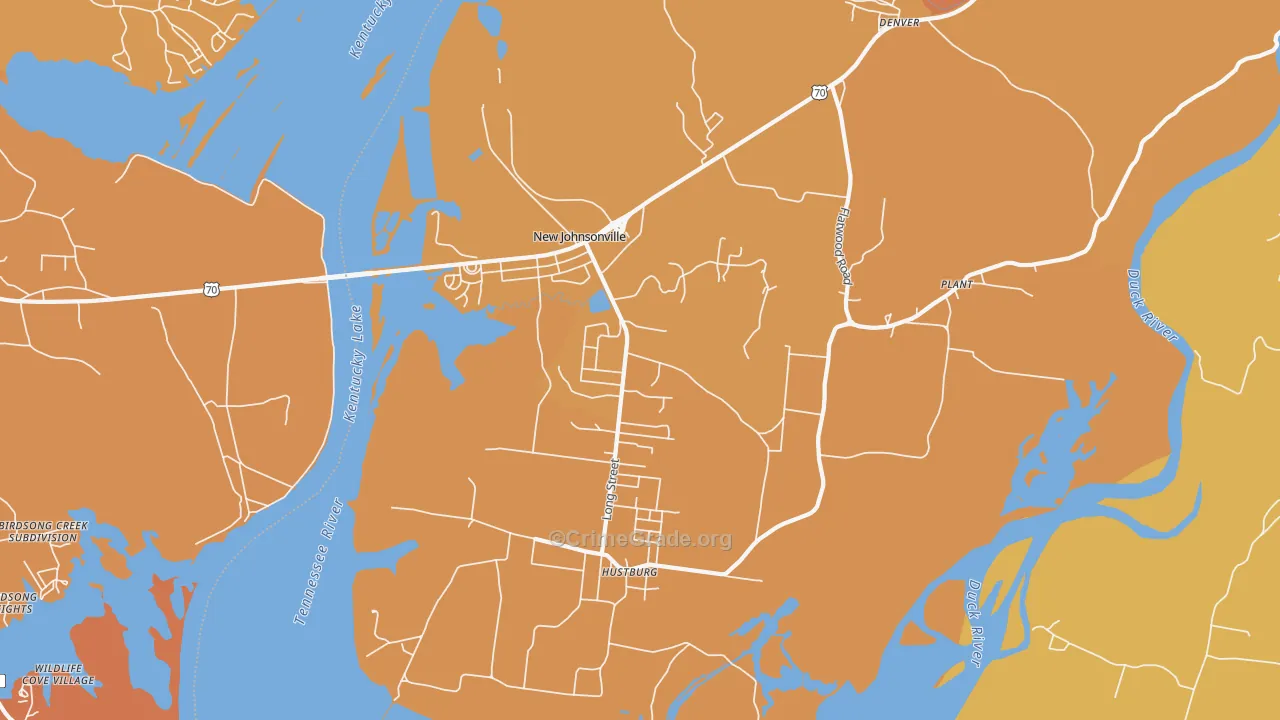 New Johnsonville, TN Map of Vandalism Rates