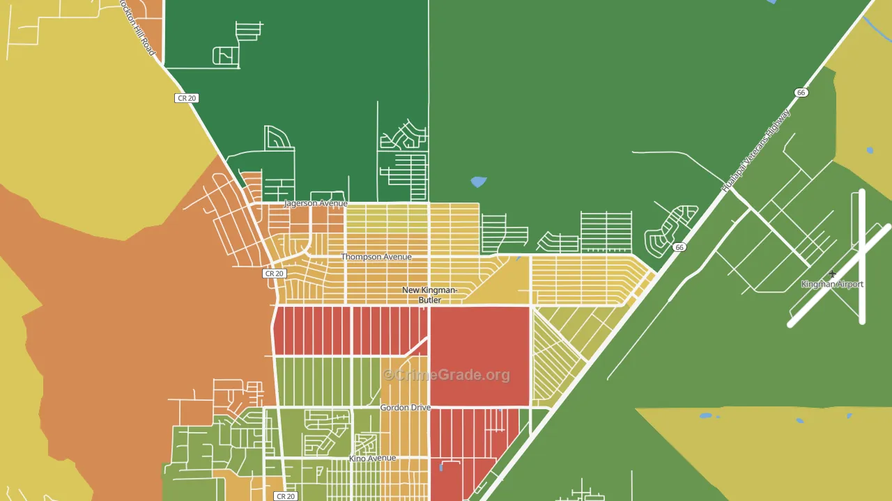 New Kingman-Butler, AZ Map of Vandalism Rates