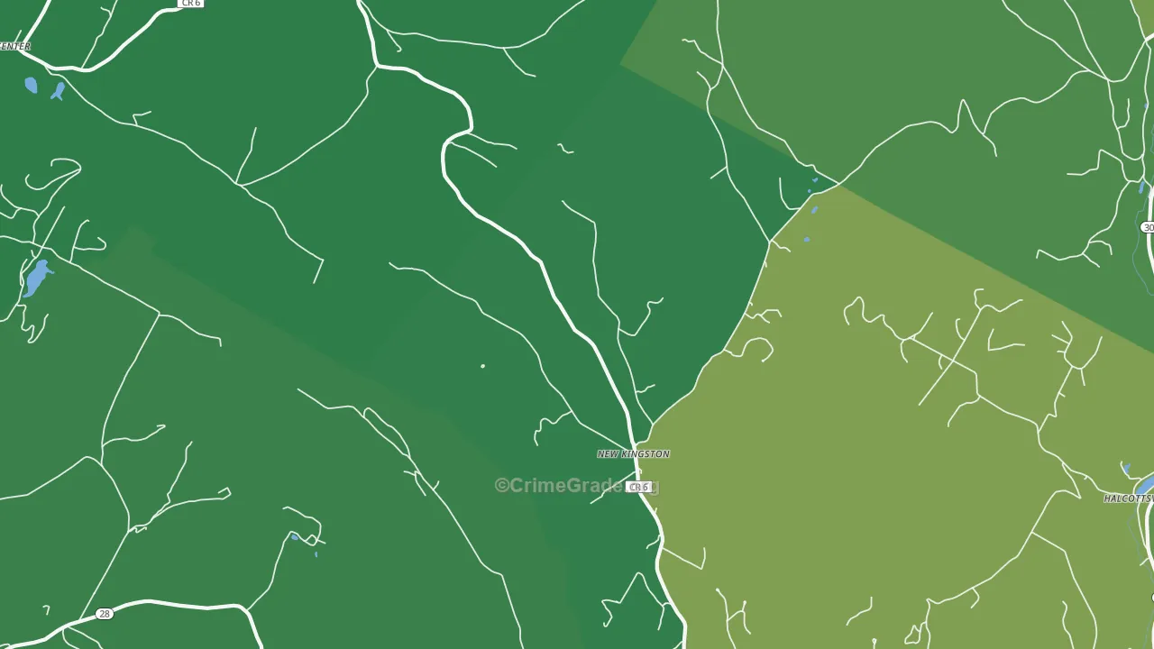 New Kingston, NY Map of Vandalism Rates