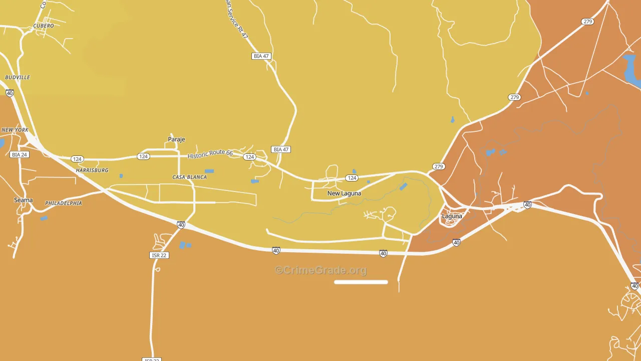 New Laguna, NM Map of Vandalism Rates
